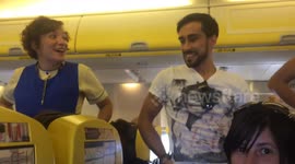 Ryanair flight - Macarena dancing !!