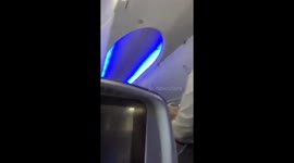 In flight turbulence causes Flight attendant to fall