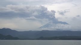 Mount Agung, Bali, Indonesia spews ash