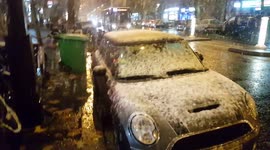 First snow of the season falls in Paris