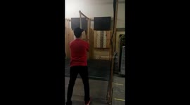 Two handed axe throw