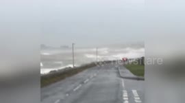 Huge waves brought by Storm Caroline batter Orkney coast