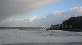 Storm Caroline hitting Portreath #3