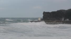 Storm Caroline hitting Portreath #3