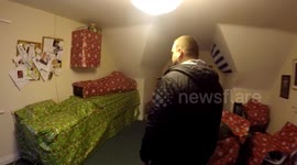 Girlfriend covers Scrooge-like partner's bedroom in wrapping paper in Christmas prank