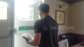 Prank war - totally covered by pub staff and punters