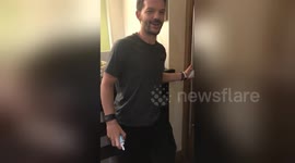 Newsflare Edit - Prank war - night cap sneaky can of squirty cream over the head