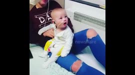 Baby with feeding tube thinks she's eating