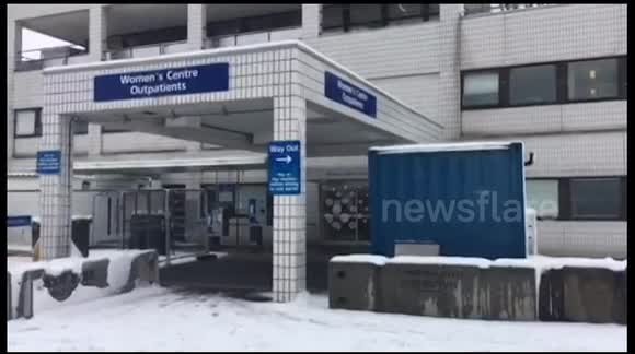 John Radcliffe Hospital in Oxford brought to standstill by snow