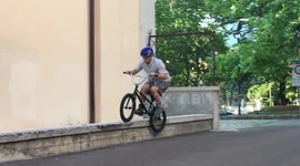 guy on BMX horrible balls crash \ fail
