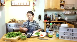 Junior chef cooks Thai Duck Green Curry