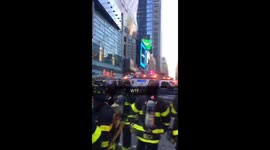 Firefighters line street after New York subway explosion