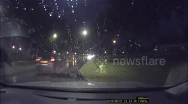 Severe weather in Brabant, Netherland. Heavy rainfall en floods