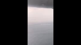 View of the tornadoes from Sochi from the aircraft