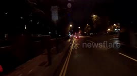 Extreme close pass by Red Bus driver