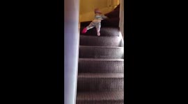 1year Old Child Crazy on the stairs