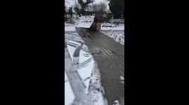 when you dont have snow cleaner to open the road you invent one.