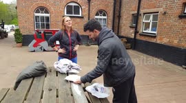 Forfeit - pie in the face for losing at clay pigeon shooting