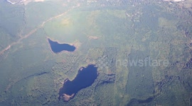 large water ponds or lakes from plane height