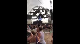 Shocking moment stage collapses at music festival