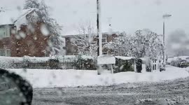 Snow in Wellington Telford Shropshire December 2017. Driving conditions horendous