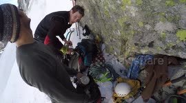 Climbers take on icefall in Slovakia mountains