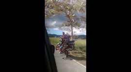 Broken down motorcyclist gets lift home