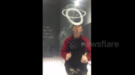 Man blows incredible rings with e-cigarette