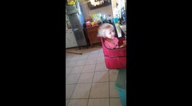 Baby girl falling asleep while eating