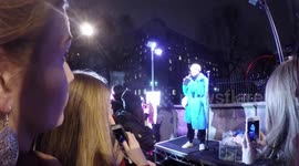 Adwoa Aboah speaks about period poverty at Free Periods protest