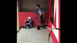 Guy on mini BMX horrible head crash