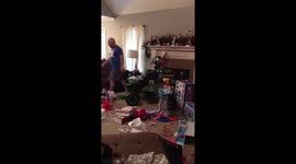 Gravedigger takes over living room Christmas morning