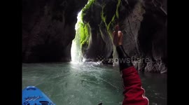 Kayaker runs 128 foot tall waterfall in a kayak +POV