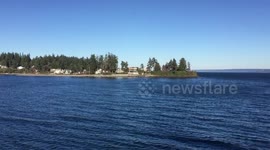 A shot from a ferry going to Bainbridge Island in seattle