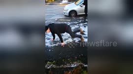 Newsflare Edit - Slip and slide ice day