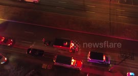 Last aerial video of the scene of the fire