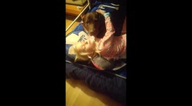 Doggy needs to brush her teeth