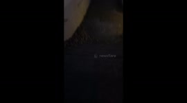 Walking through an underpass at night