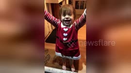 Newsflare Edit - Toddler gets excited by the wind (funny reaction)