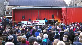 Mass ceilidh dance on New Year's Day at Scottish Highlands street party