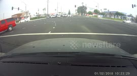 Dash cam captures accident in Fountain Valley, California