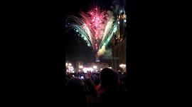 Fireworks in Novi Sad city (Serbia), New Year Eve