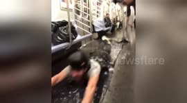 Newsflare Edit - NYC Train Slip and Slide