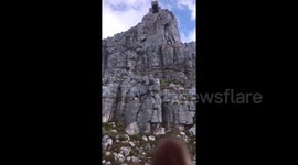 Tourist films Table Mountain climbers moments before tragic accident