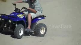 Ouch! I was drifting the ATV until...