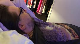 Rocky Cute Cat Snoring like his Cat Dad