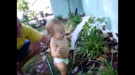 Toddler freaks out over water!