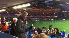 Wenger takes his seat in press box for Arsenal's match with Chelsea