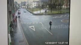 A maniac who shot fireworks at pedestrians and cars in the centre of a small town has been banged up for six months.