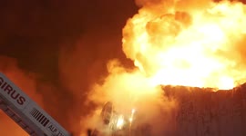 Dramatic video shows fire destroying a paint factory